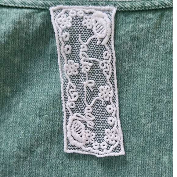 Sadie & Sage Sleeveless Green Wrap Dress S 100% Cotton V-Neck Vintage Inspired - Picture 6 of 8